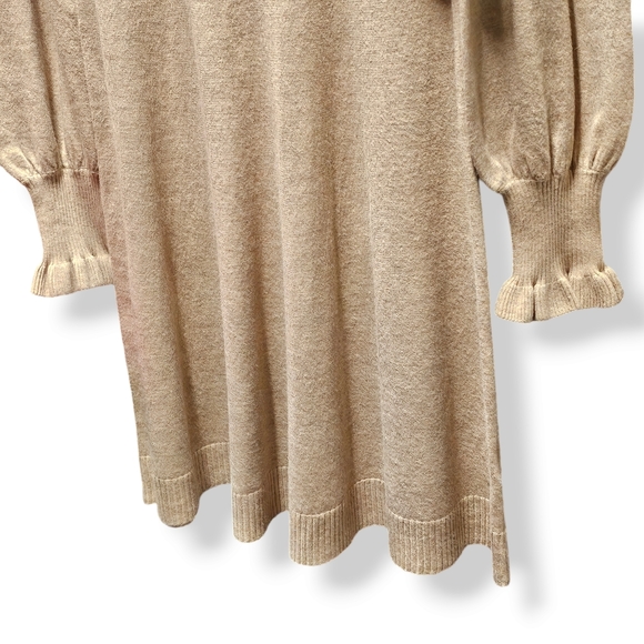 NEW CeCe's Heather Latte Long Sleeve Knee Length Sweater Dress size Small - Picture 5 of 10